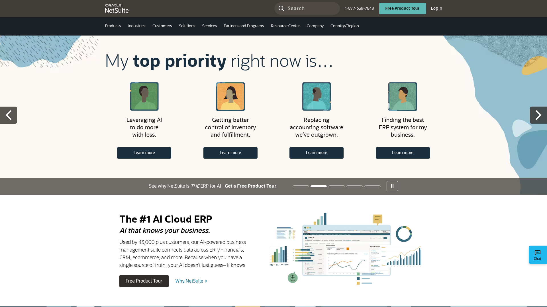 Oracle NetSuite CRM dashboard interface